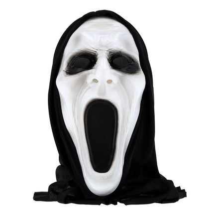 Silent Screamer Mask Costume Accessory for Adults, Black and White, Halloween by