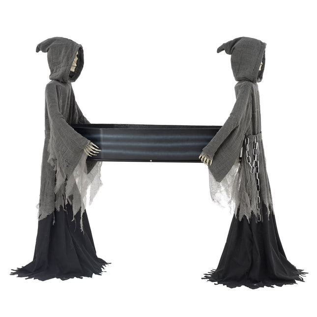 5 Ft LED Skeleton Reaper Duo Carrying Coffin Halloween Outdoor Decor