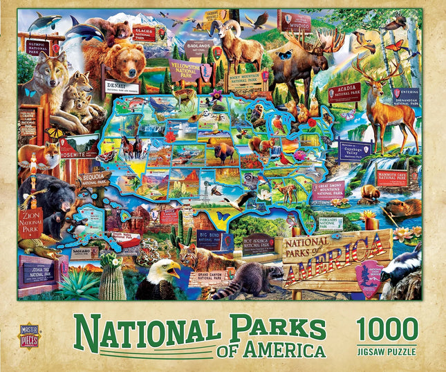 National Parks of America 1000 Piece Adult Jigsaw Puzzle 19.25" by 26.75"