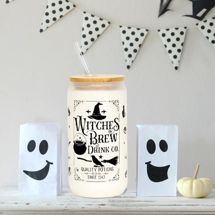 Halloween Cup, 18Oz Frosted Witch Halloween Tumbler with Lid and Straw