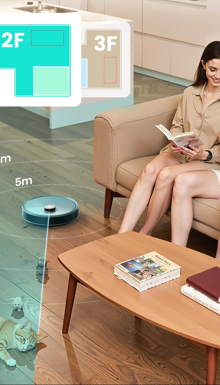 M3 Max Robot Vacuum, Robot Vacuum and Mop, 20000Pa Suction, Anti-Tangle Brushes, Dual Spinning Mop, Auto Mop Washing