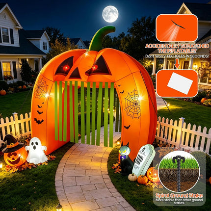 12FT Halloween Inflatables Archway Pumpkin Haunted House