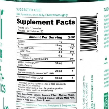 3 Bottles Goli Zero Sugar Best Seller Trio Set Gummies, 60 Counts per Bottle