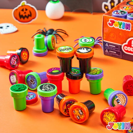100 Pcs Halloween Assorted Stamps for Kids – Halloween Toy Stamps, Party Favors for Trick-Or-Treaters, Goodie Bag Fillers, Prizes & Basket Stuffers