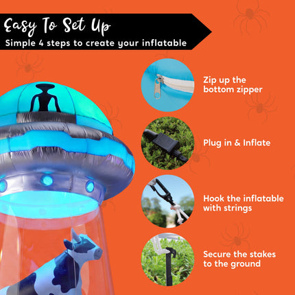 9 Ft Halloween Inflatable UFO Alien Decoration with Built-In Leds,Ufo Halloween Decorations Outdoor Blow up Yard Lawn Decoration