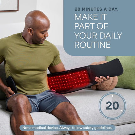 Red Light Therapy Belt – Allevared Infrared Red Light Therapy for Body, Back Pain and Shoulder - 660Nm & 850Nm near Infrared Heating Pad – Adjustable & Portable for Wellness & Relaxation