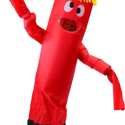 Adult Inflatable Costume Blow up Tube Dancer Wacky Waving Arms Funny Halloween Inflatable Costume for Halloween Dress up Parties