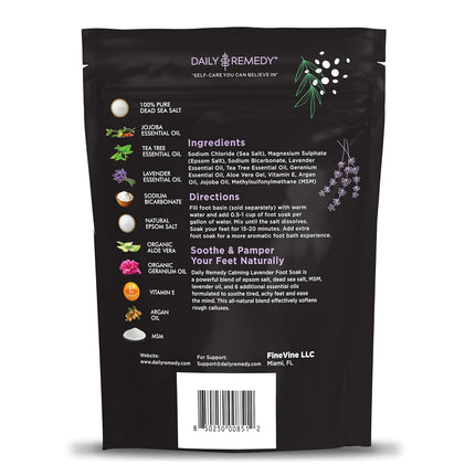 Calming Lavender Foot Soak with Epsom Salt, Made in USA, Foot Soak Soothes Tired Feet, Athletes Foot, Stubborn Foot Odor, Softens Calluses & Helps Treat Toenail, 16 Oz 1 Lb