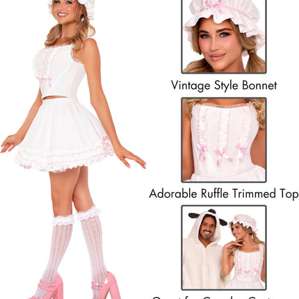 Women’S 3 PC Little Bo Peep Costume Cute Halloween Costumes Adult