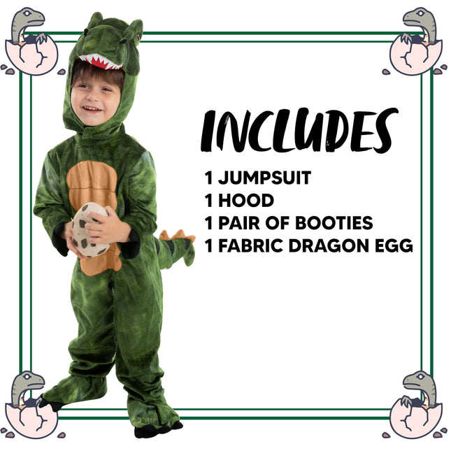 Halloween T-Rex Costume Dinosaur Onesie with Eggs for Kids and Toddlers Halloween Party Dress up Cosplay