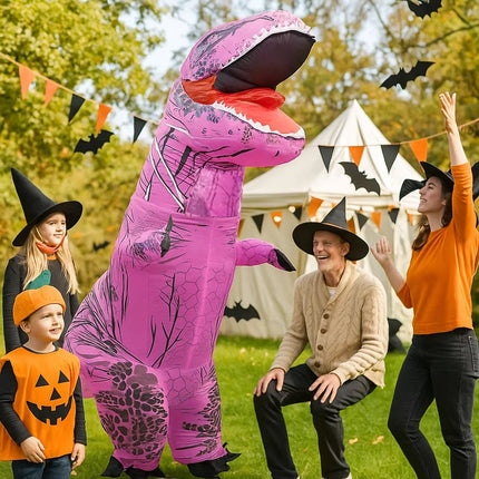 Inflatable Dinosaur Costume for Adult , Fancy Dinosaur Suit Blow up Full Body Dino Costume for Halloween Cosplay Party