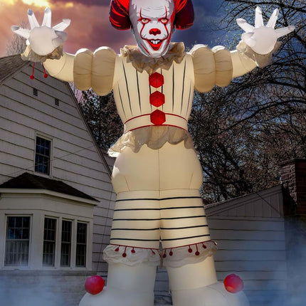 25FT Giant Pennywise Inflatable | Huge Clown Airblown Halloween Decoration with Lights Outdoor Yard, Haunted House