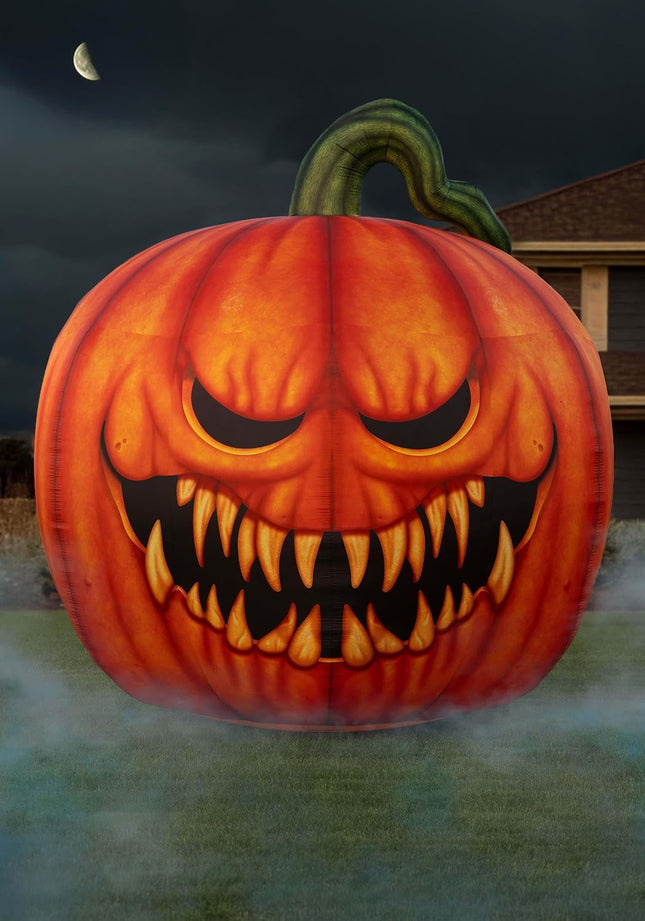 15 FT Giant Pumpkin Inflatable Halloween Yard Decoration with Built in Lights, Stakes, Ropes & Power Cord for Indoor & Outdoor Use Standard