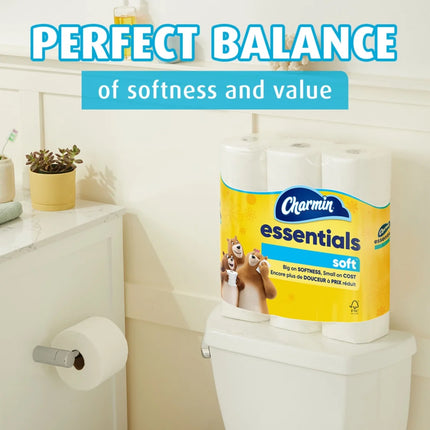 Essentials Soft Toilet Paper 12 Mega Rolls, 330 Sheets per Roll