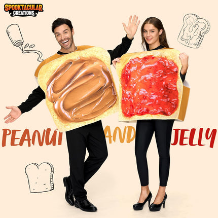 Peanut Butter and Jelly Costume, Halloween Adult Couple Costume for Halloween