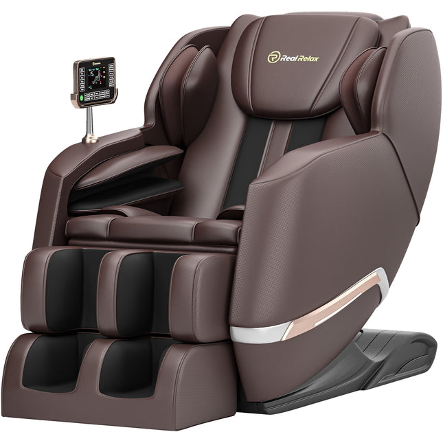 Full Body Zero Gravity Shiatsu Recliner Electric Massage Chair, Brown