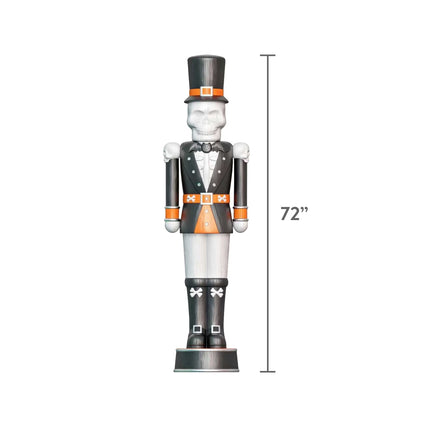 Giant Animated Skeleton Nutcracker Decoration, Black and Orange, 72", Halloween by