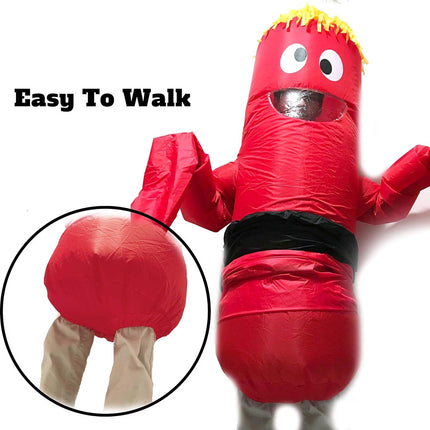 Adult Inflatable Costume Blow up Tube Dancer Wacky Waving Arms Funny Halloween Inflatable Costume for Halloween Dress up Parties
