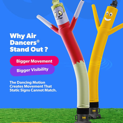 10Ft Monster Air Dancers Inflatable Tube Man Attachment | Halloween Inflatables Outdoor Decoration | Wacky Waving Halloween Blow up for Yard Display or Business (Blower Not Included)