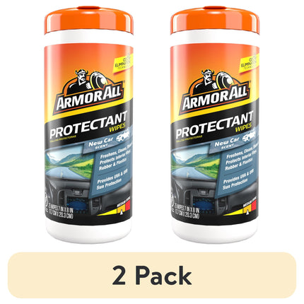 (2 Pack)  Car Interior Protectant Wipes in New Car Scent, 25 Count