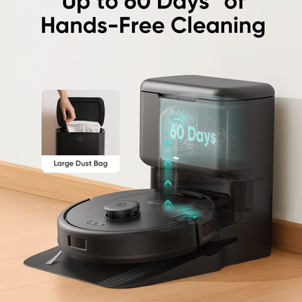 L60 Robot Vacuum with Self Empty Station, Hair Detangling Technology, up to 60 Days Hands Free Cleaning, 5,000 Pa Suction, Remove Hair, Dust