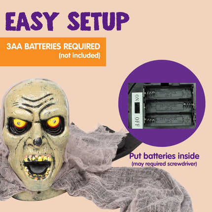 Halloween Groundbreaker Halloween Decorations Zombie with Sound and Flashing Eyes,Outdoor Scary Halloween Yard Decorations