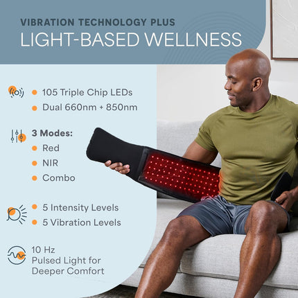 Red Light Therapy Belt – Allevared Infrared Red Light Therapy for Body, Back Pain and Shoulder - 660Nm & 850Nm near Infrared Heating Pad – Adjustable & Portable for Wellness & Relaxation
