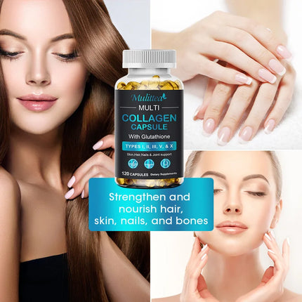 Multiple Collagen with Biotin Support Anti-Aging Skin Hair Nails and Joints Health Antioxidant Skin Firming Support