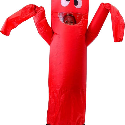 Adult Inflatable Costume Blow up Tube Dancer Wacky Waving Arms Funny Halloween Inflatable Costume for Halloween Dress up Parties