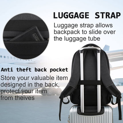 Laptop Backpack,Business Travel anti Theft Slim Durable Laptops Backpack,Water Resistant College Computer Bag for Women & Men Fits 15.6 Inch Laptop and Notebook - Black