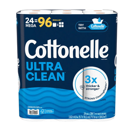 Ultra Clean Toilet Paper, Strong Toilet Tissue, 24 Mega Rolls
