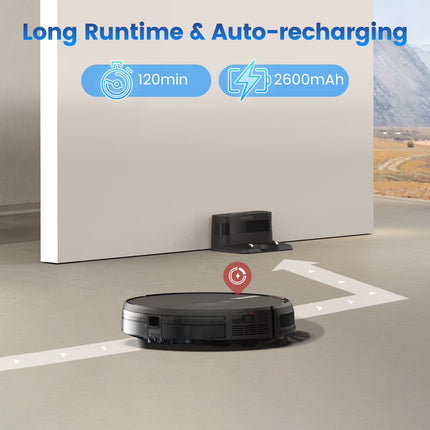 G60 3 in 1 Robot Vacuum and Mop Combo with Smart App&Voice Control,2 in 1 Tank for Pet Hair