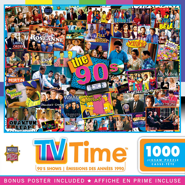 1000 Piece Jigsaw Puzzle - Nostalgic 90S TV Shows for Adults - 19.25"X26.75"