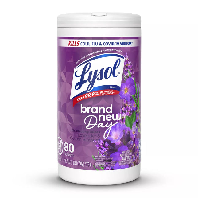 Lysol Lavender Disinfecting Wipe - 80Ct: Multi-Surface Application, Aluminum-Free