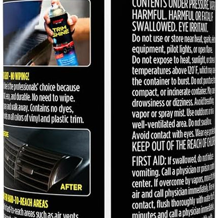 91034-12PK Trim Shine – Black Trim and Plastic Restorer for Cars – Vinyl and Plastic Trim Protectant Coating for Interior and Exterior Use – Fast-Drying No Sling – 12 Oz (Pack of 12)