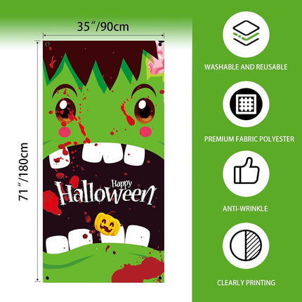 Halloween Door Cover,Scary Halloween Banner Decorations-71 X35