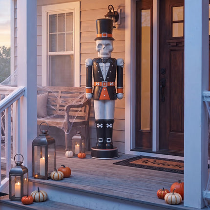 Giant Animated Skeleton Nutcracker Decoration, Black and Orange, 72", Halloween by