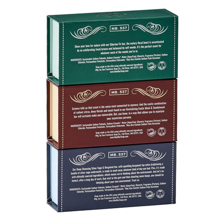 Man Bar 3-Piece Gift Set - No Harmful Chemicals - Good for All Skin Types - Made in the USA