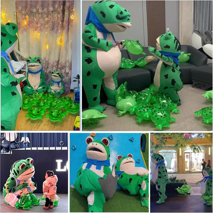 Inflatable Frog Costume for Kids Halloween Cute Animal Costumes Funny Blow up Suit for Boys Girls Cosplay Party