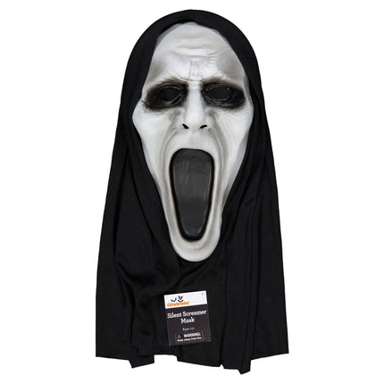 Silent Screamer Mask Costume Accessory for Adults, Black and White, Halloween by