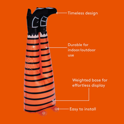 Inflatable Halloween Witch Legs, Indoor/Outdoor Halloween Decor