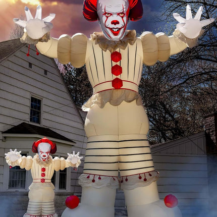 25FT Giant Pennywise Inflatable | Huge Clown Airblown Halloween Decoration with Lights Outdoor Yard, Haunted House