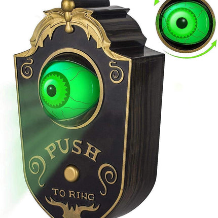 Halloween Decoration, Halloween Doorbell, Haunted Doorbell Animated Eyeball Halloween Decor with Spooky Sounds, Haunted House Halloween Prop Decoration