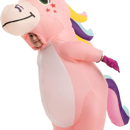 Inflatable Costume for Kids, Blow up Full Body Unicorn Costume, Halloween Inflatable Costume for Boys and Girls Dress up Party