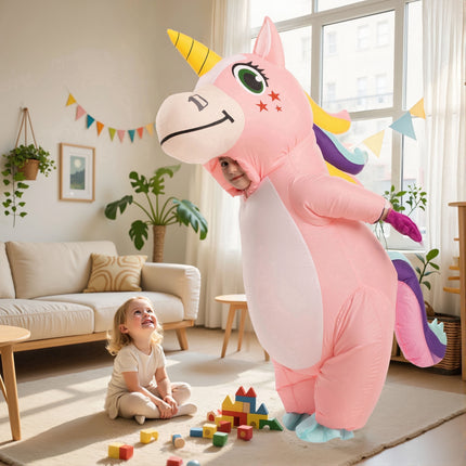 Inflatable Costume for Kids, Blow up Full Body Unicorn Costume, Halloween Inflatable Costume for Boys and Girls Dress up Party