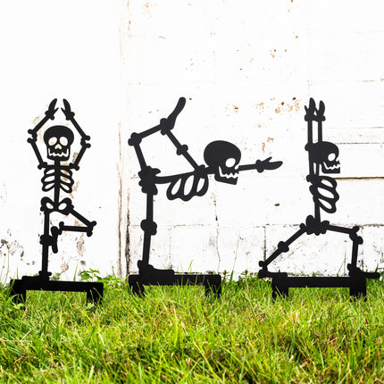 Outdoor Skeleton Halloween Decor, Halloween Outdoor Sign, Halloween Garden Signs, Metal Halloween Yard Stakes, Halloween Sign Skeleton Decor