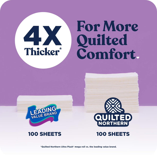 Ultra Plush 3-Ply Toilet Paper, 6 Mega Rolls, 255 Sheets per Roll