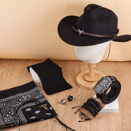 Cowboy Outfit for Men Western Cowboy Costume Accessories Set for Halloween Cosplay