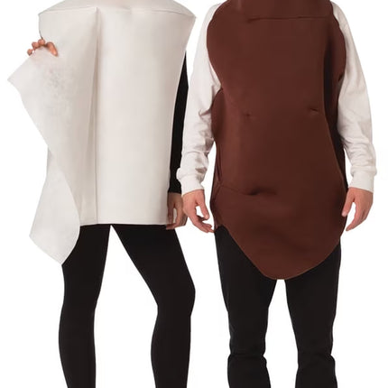 Poop and Toilet Paper Roll Halloween Adult Unisex Couple Costume, One Size