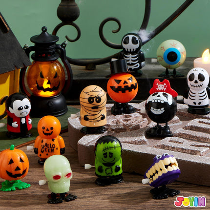 Joyfy 12 Pcs Halloween Wind up Toys for Kids,Halloween Toys Bulk Halloween Gifts Halloween Basket Halloween Accessories,Halloween Goody Bags,Halloween Treat Bag Fillers